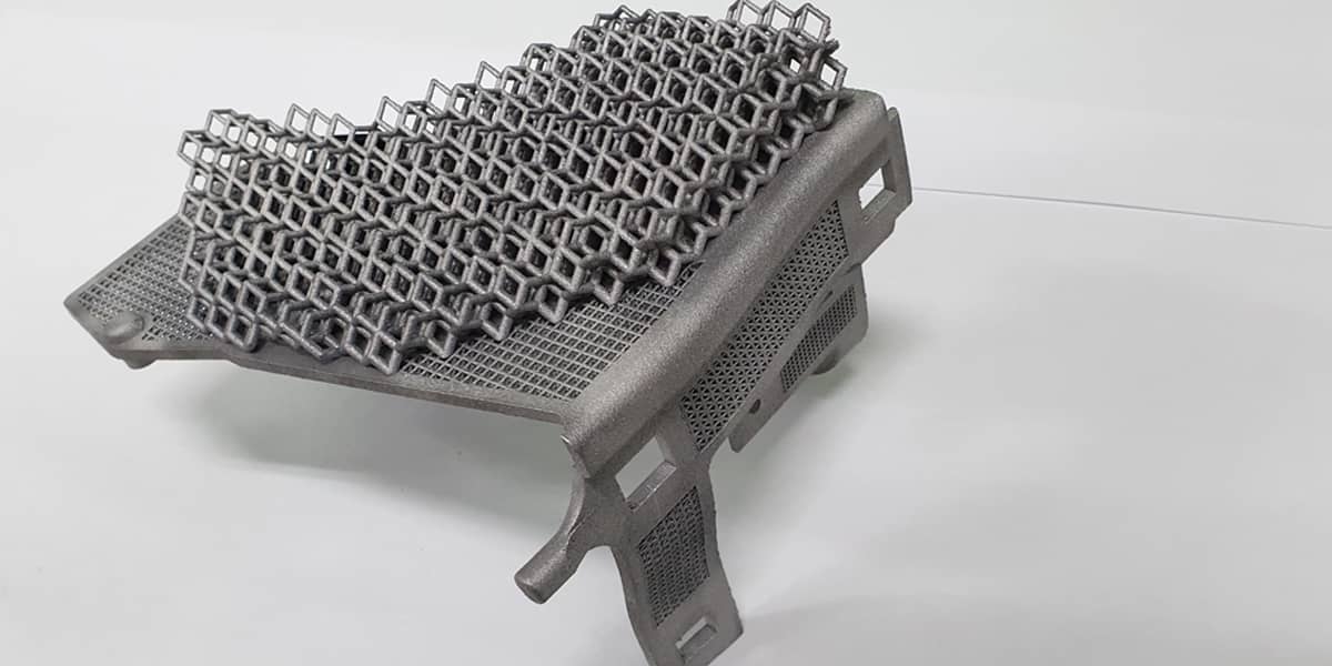 3D-printed headlight heat sink from Hyundai on the table