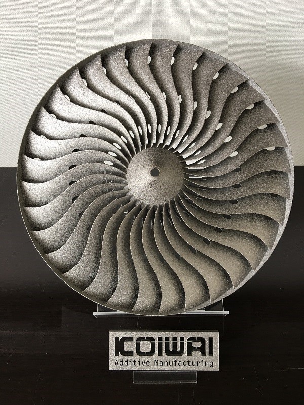 Metal turbine front, 3D-printed by Koiwai