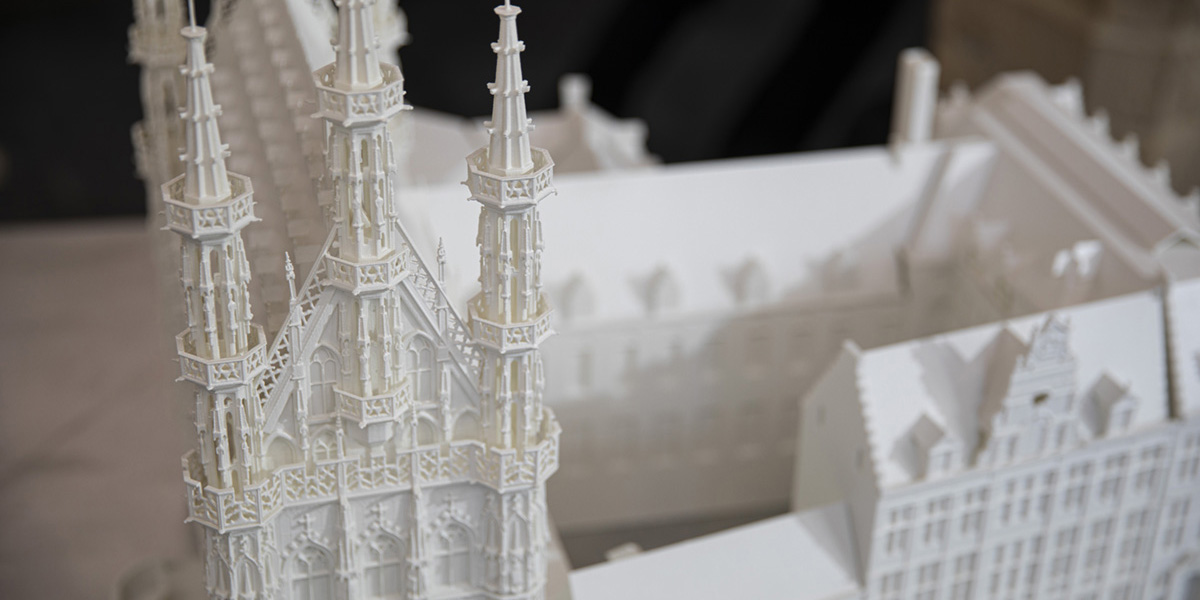 A 3D-printed model of Leuven’s Town Hall