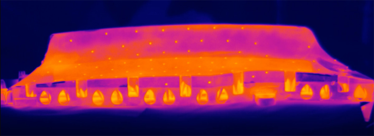 Thermal image of heated AM part
