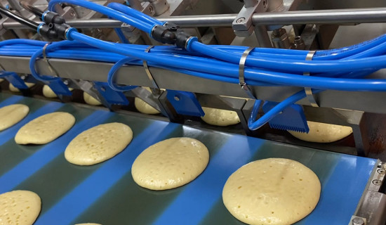 Pancakes during production