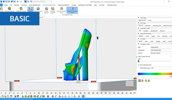 Analyzing simulation results and modifying build in Materialise Magics