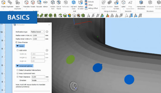 How to perforate 3D models in Materialise Magics