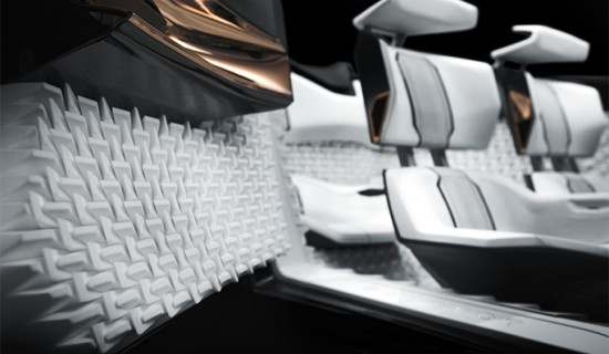 La concept car PEUGEOT FRACTAL: interni acustici stampati in 3D