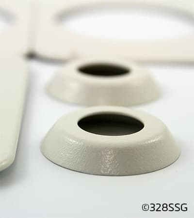 Close-up of 3D-printed spare parts for Do328 aircraft