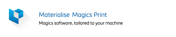 3Dプリンタ搭載用データ準備ソフト Materialise Magics Print ロゴ